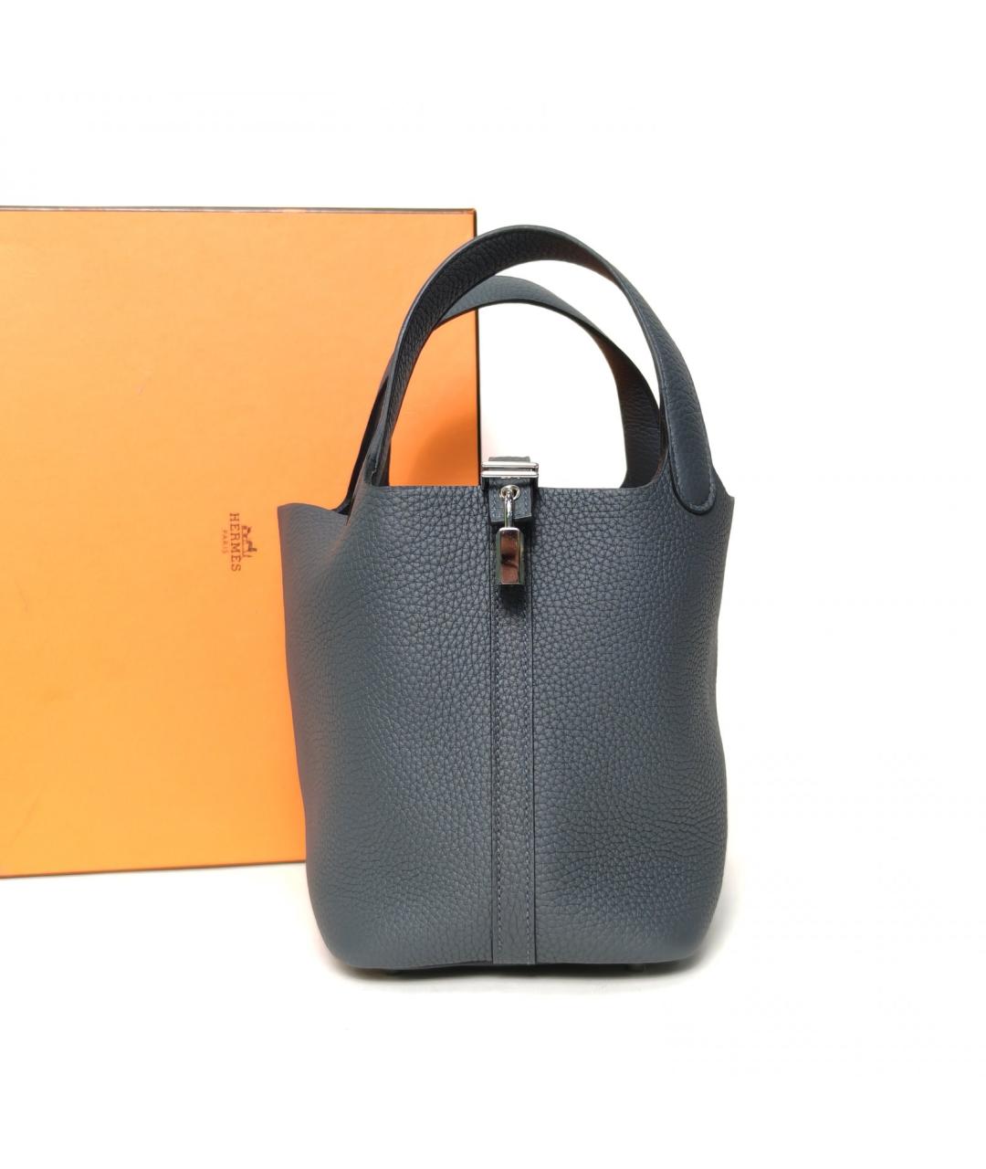 HERMES Серая кожаная сумка через плечо, фото 8