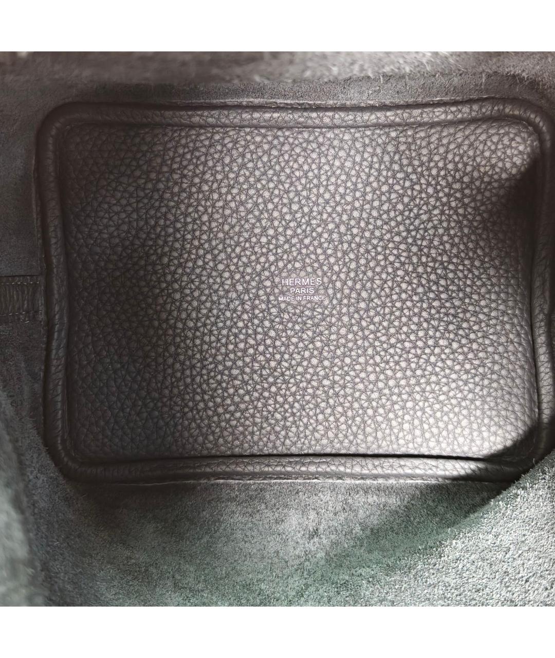 HERMES Серая кожаная сумка через плечо, фото 7