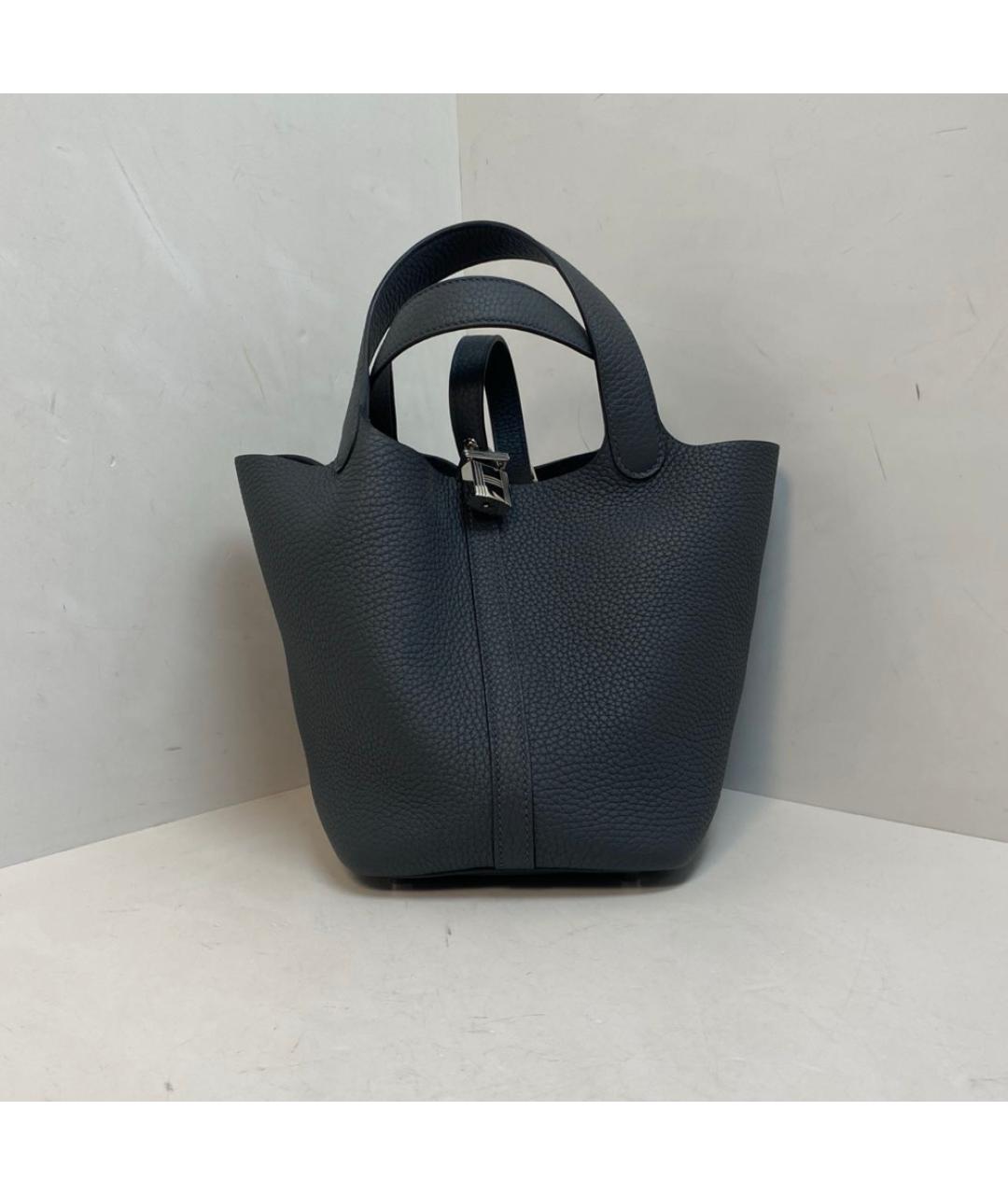 HERMES Серая кожаная сумка через плечо, фото 9