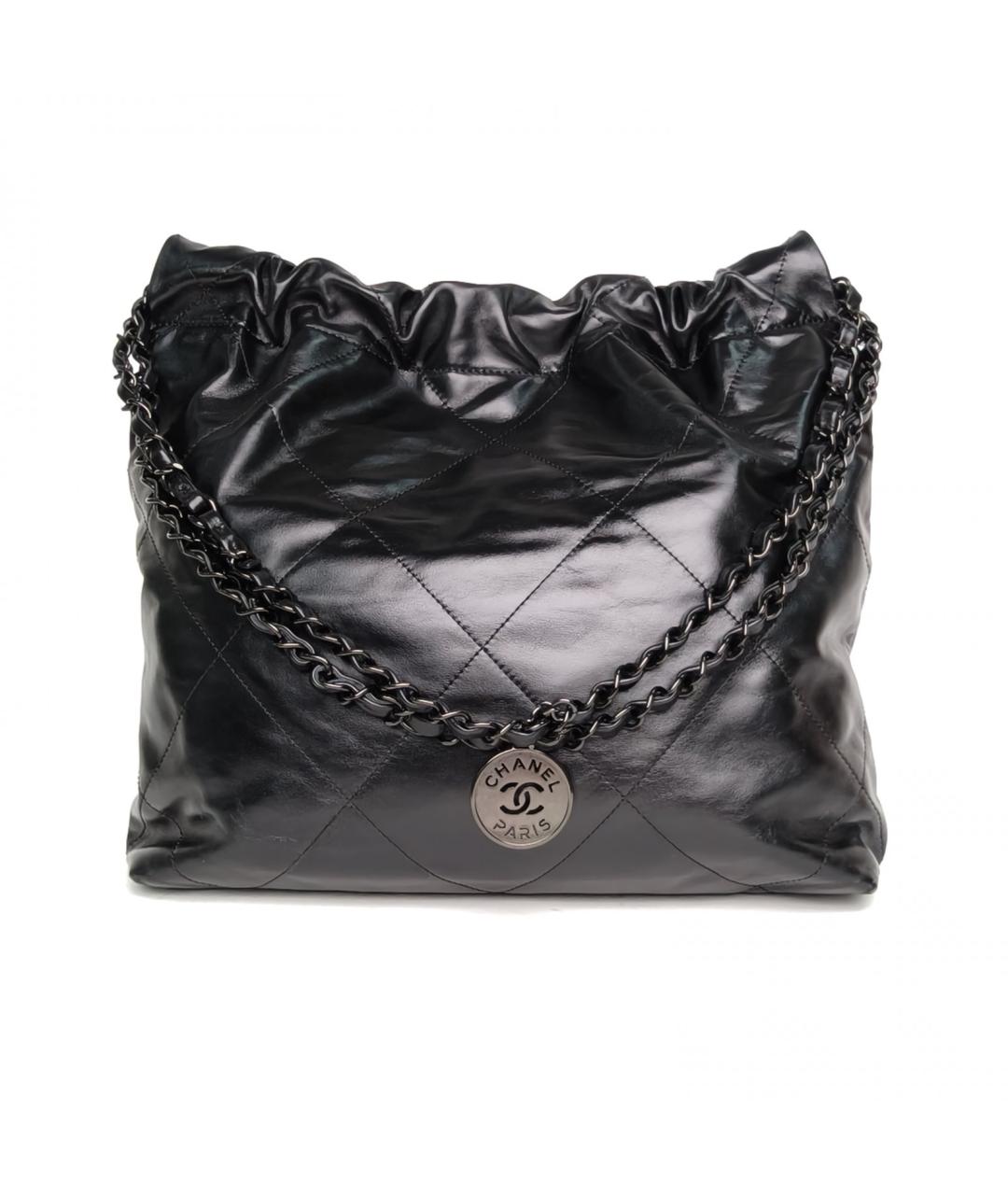 CHANEL Черная кожаная сумка через плечо, фото 4
