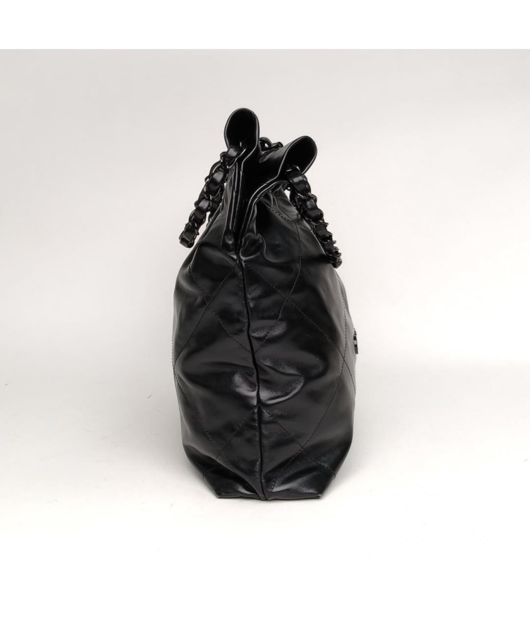 CHANEL Черная кожаная сумка через плечо, фото 5