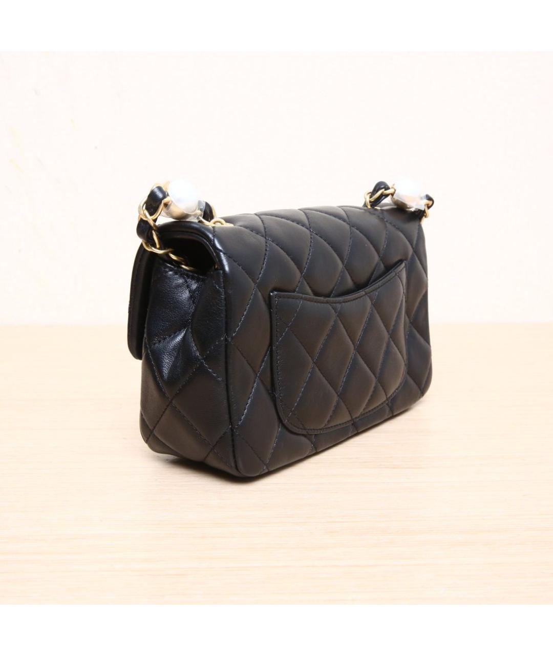 CHANEL Черная кожаная сумка через плечо, фото 6