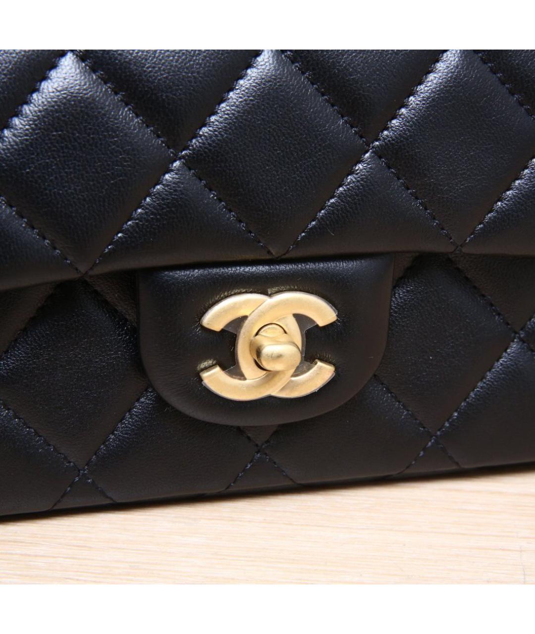 CHANEL Черная кожаная сумка через плечо, фото 8