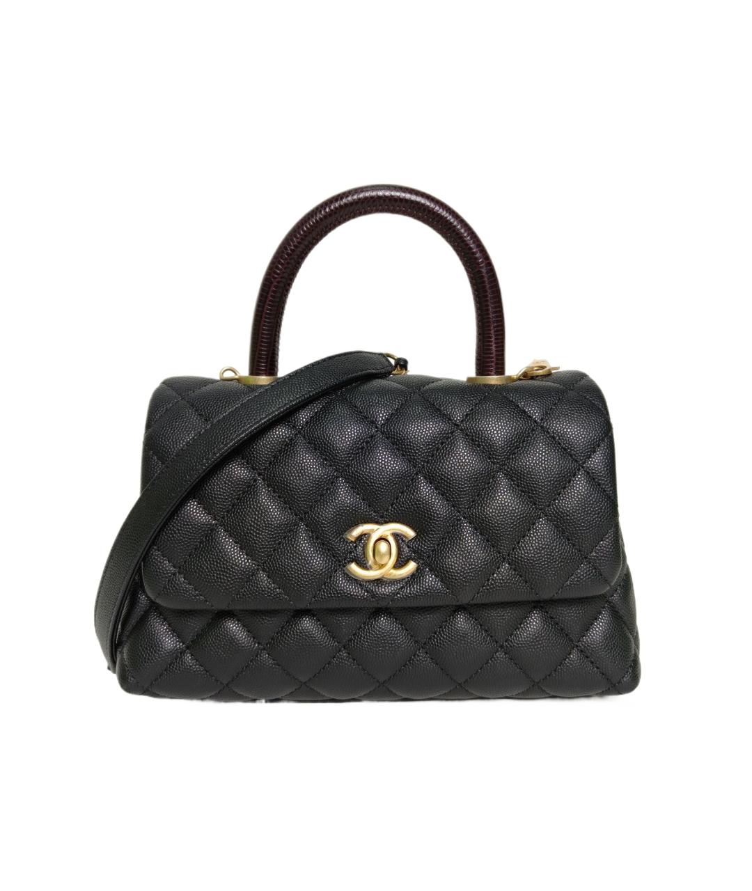 CHANEL Черная кожаная сумка через плечо, фото 1