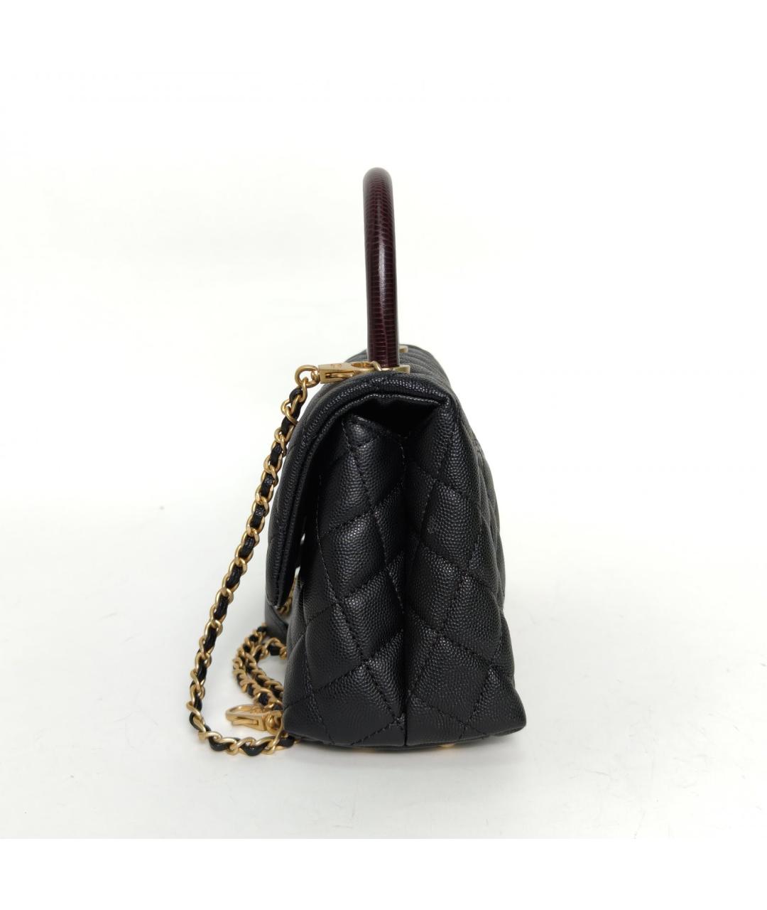 CHANEL Черная кожаная сумка через плечо, фото 3