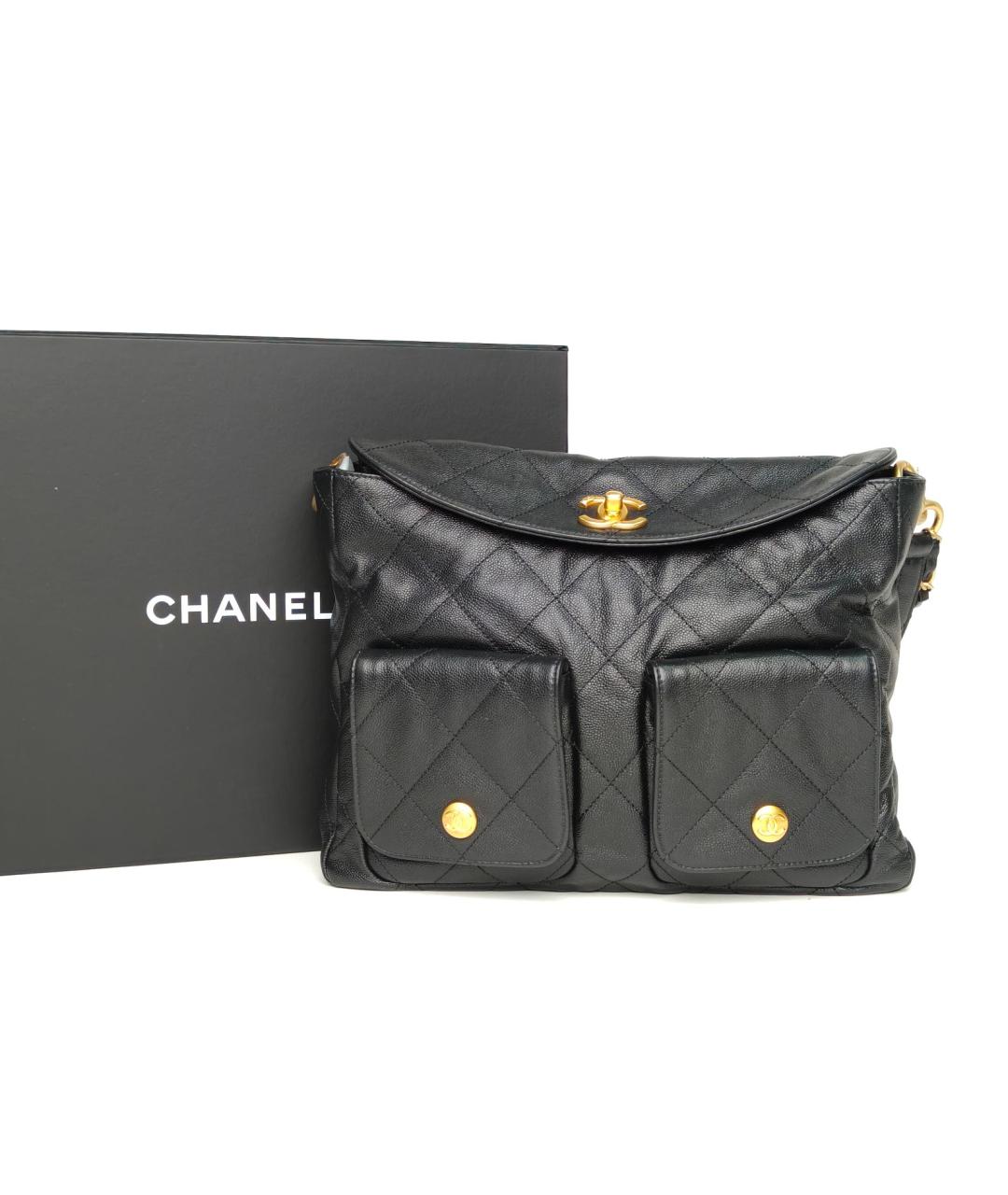 CHANEL Черная кожаная сумка через плечо, фото 8