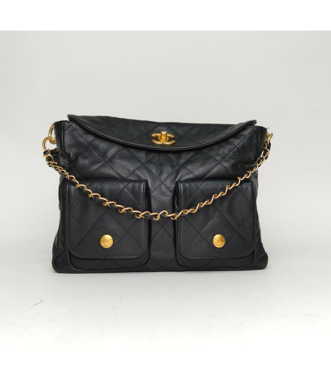 CHANEL Черная кожаная сумка через плечо, фото 2