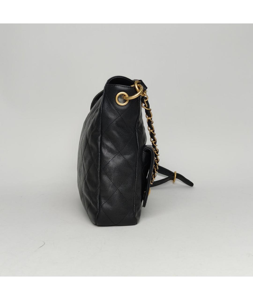 CHANEL Черная кожаная сумка через плечо, фото 5