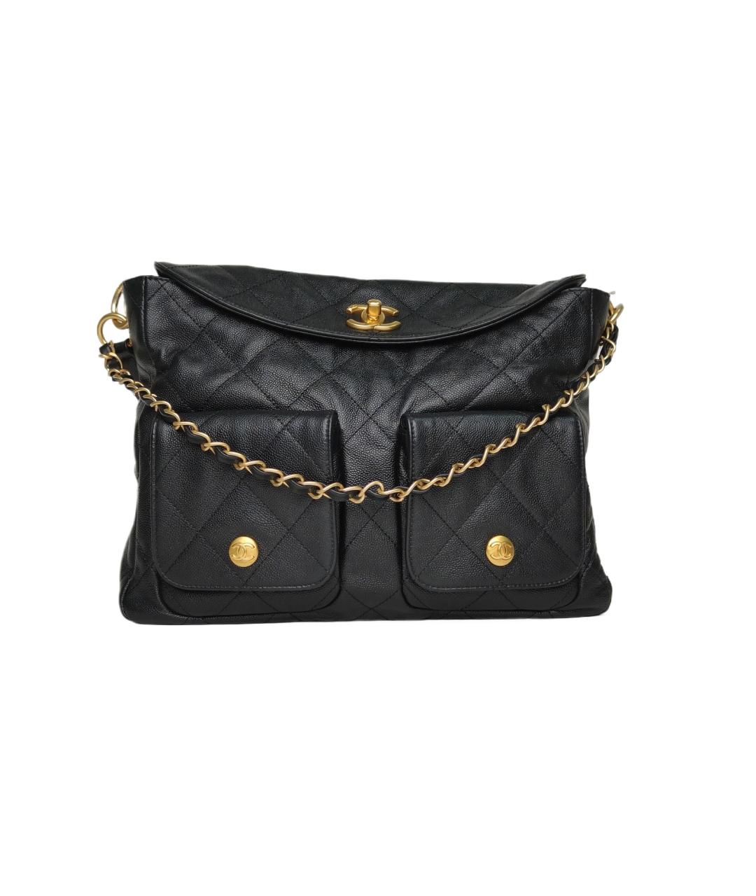 CHANEL Черная кожаная сумка через плечо, фото 1