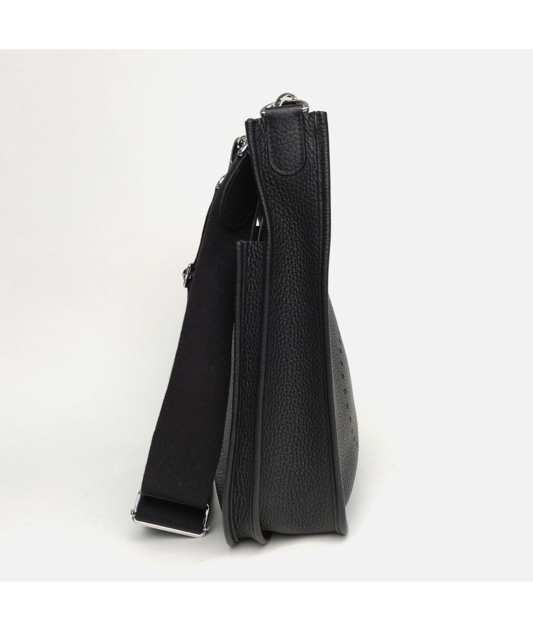 HERMES Черная кожаная сумка через плечо, фото 5