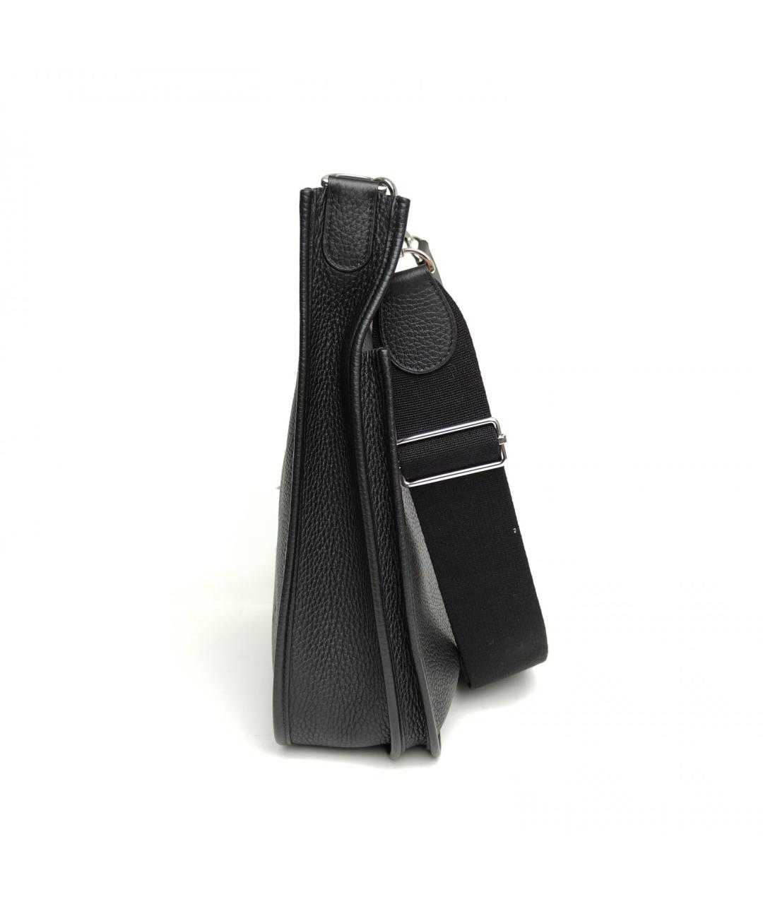HERMES Черная кожаная сумка через плечо, фото 3