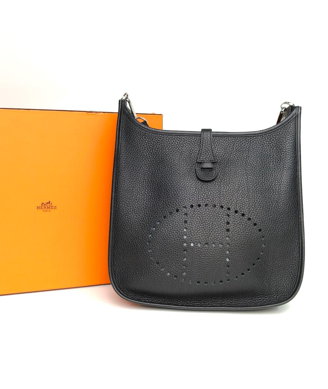 HERMES Черная кожаная сумка через плечо, фото 8