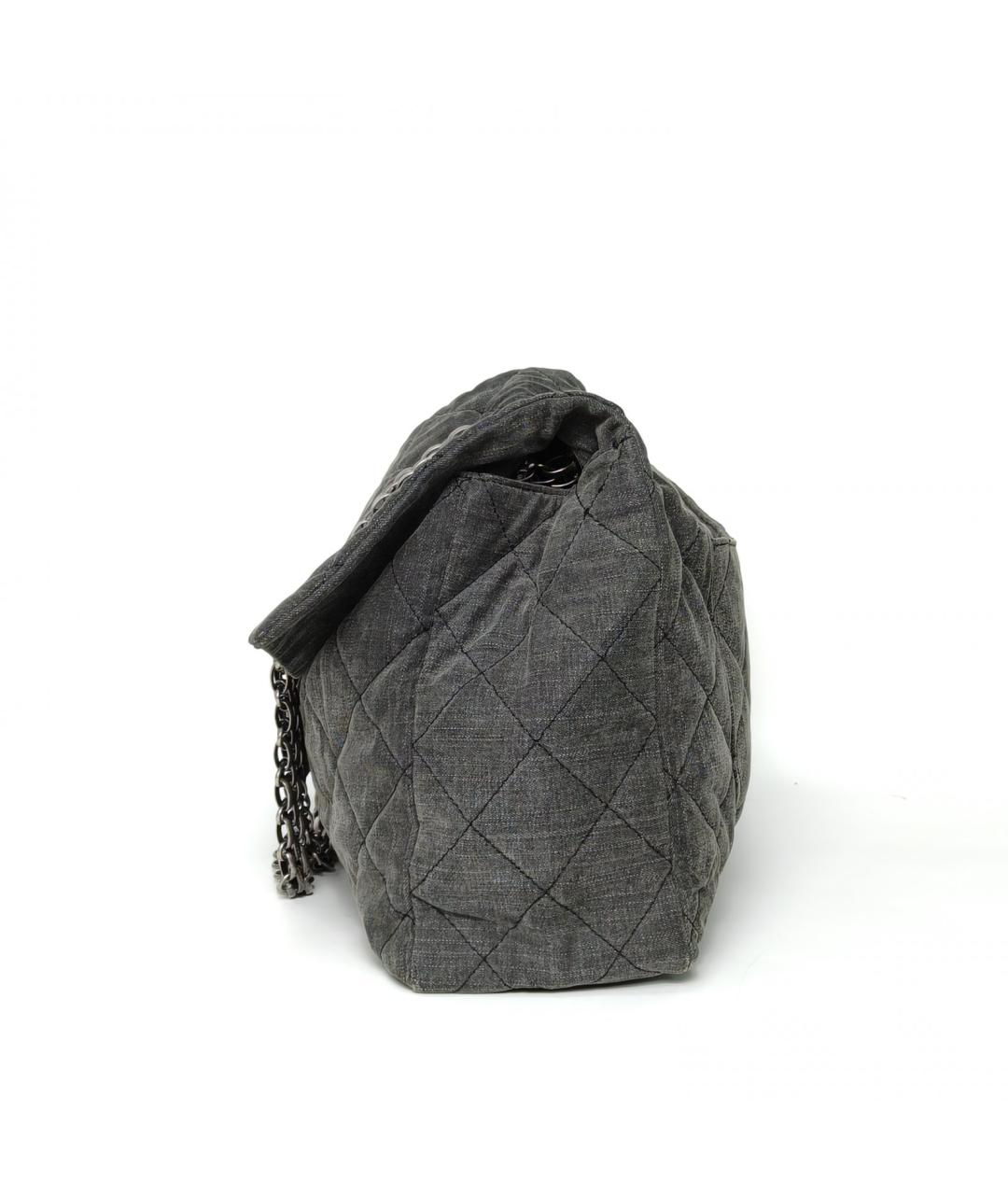 CHANEL Серая деним сумка через плечо, фото 3