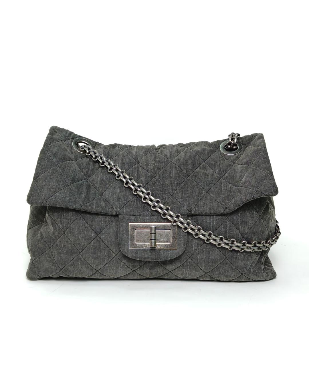CHANEL Серая деним сумка через плечо, фото 2