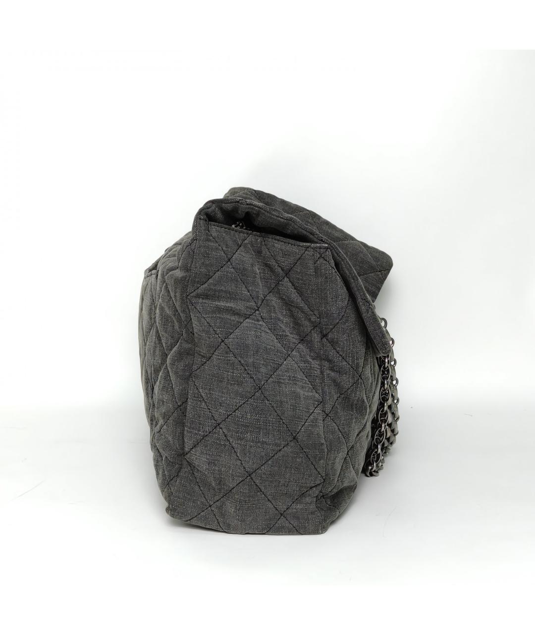 CHANEL Серая деним сумка через плечо, фото 5