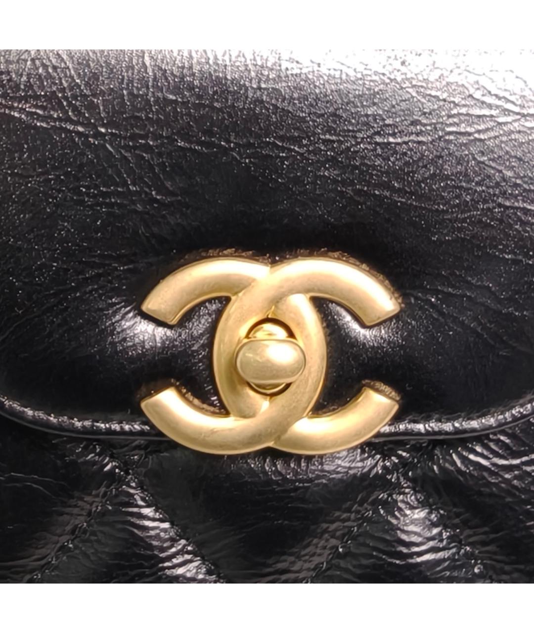 CHANEL Черная кожаная сумка через плечо, фото 7