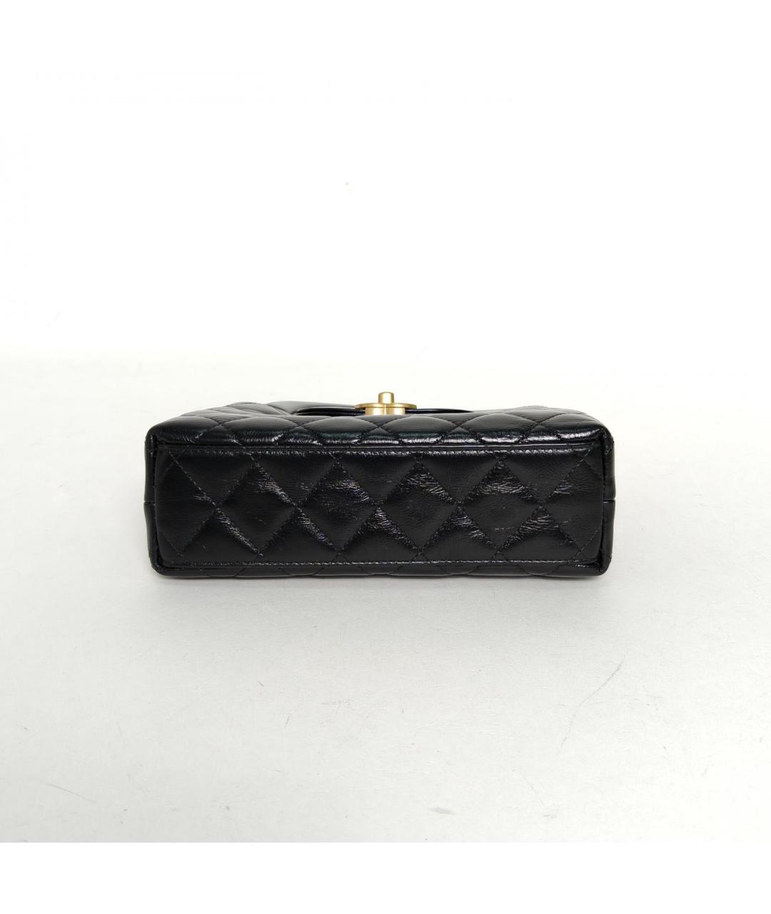 CHANEL Черная кожаная сумка через плечо, фото 6