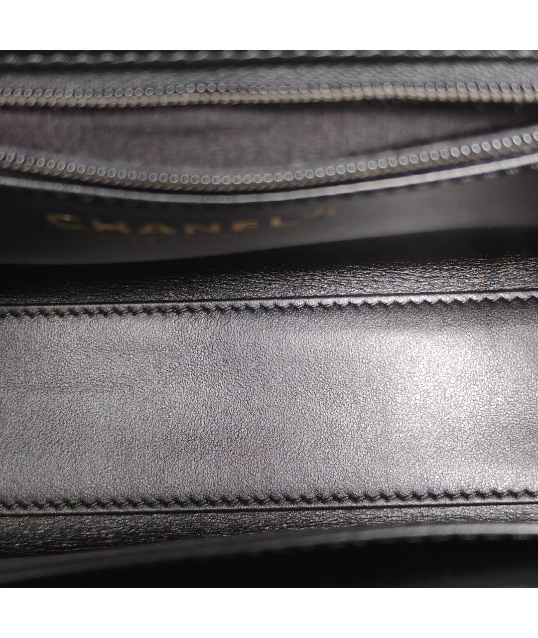 CHANEL Черная кожаная сумка через плечо, фото 8