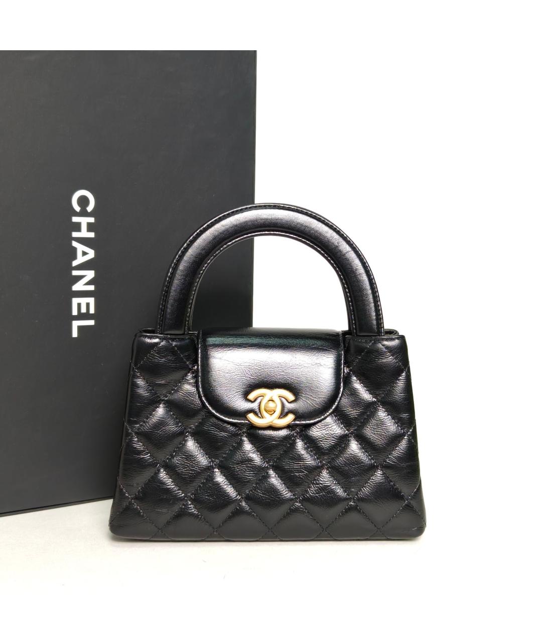 CHANEL Черная кожаная сумка через плечо, фото 9