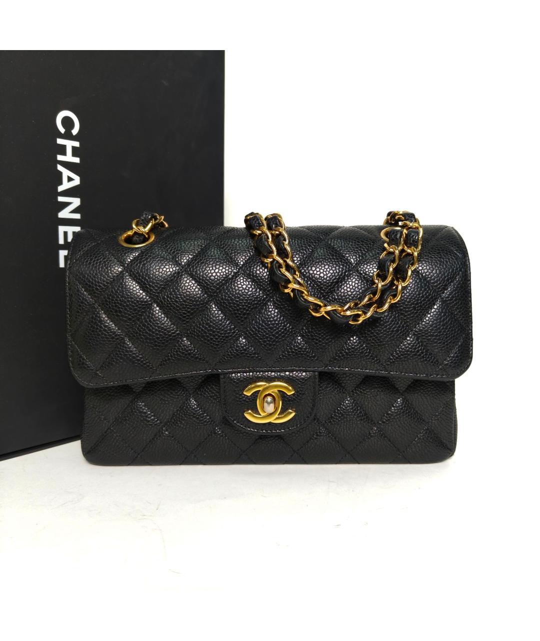 CHANEL Черная кожаная сумка через плечо, фото 9