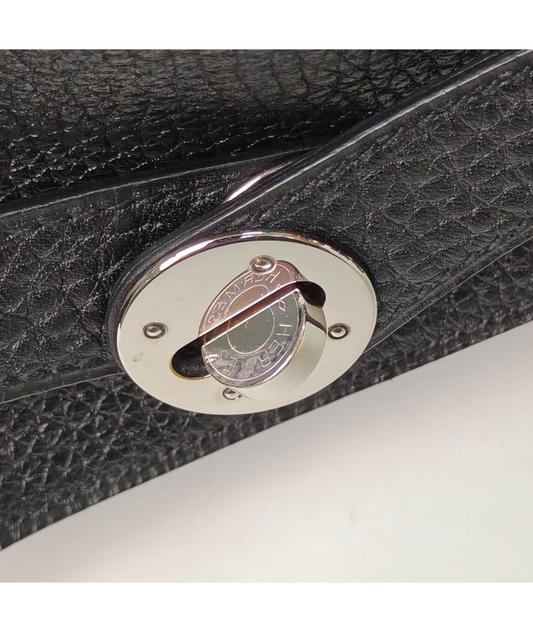 HERMES Черная кожаная сумка через плечо, фото 8