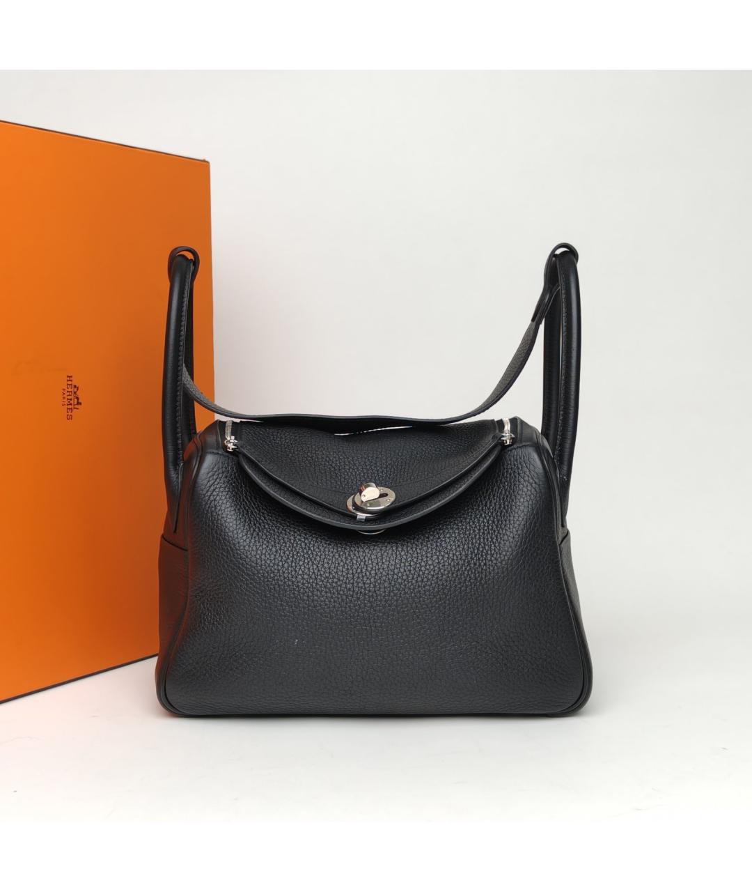 HERMES Черная кожаная сумка через плечо, фото 9