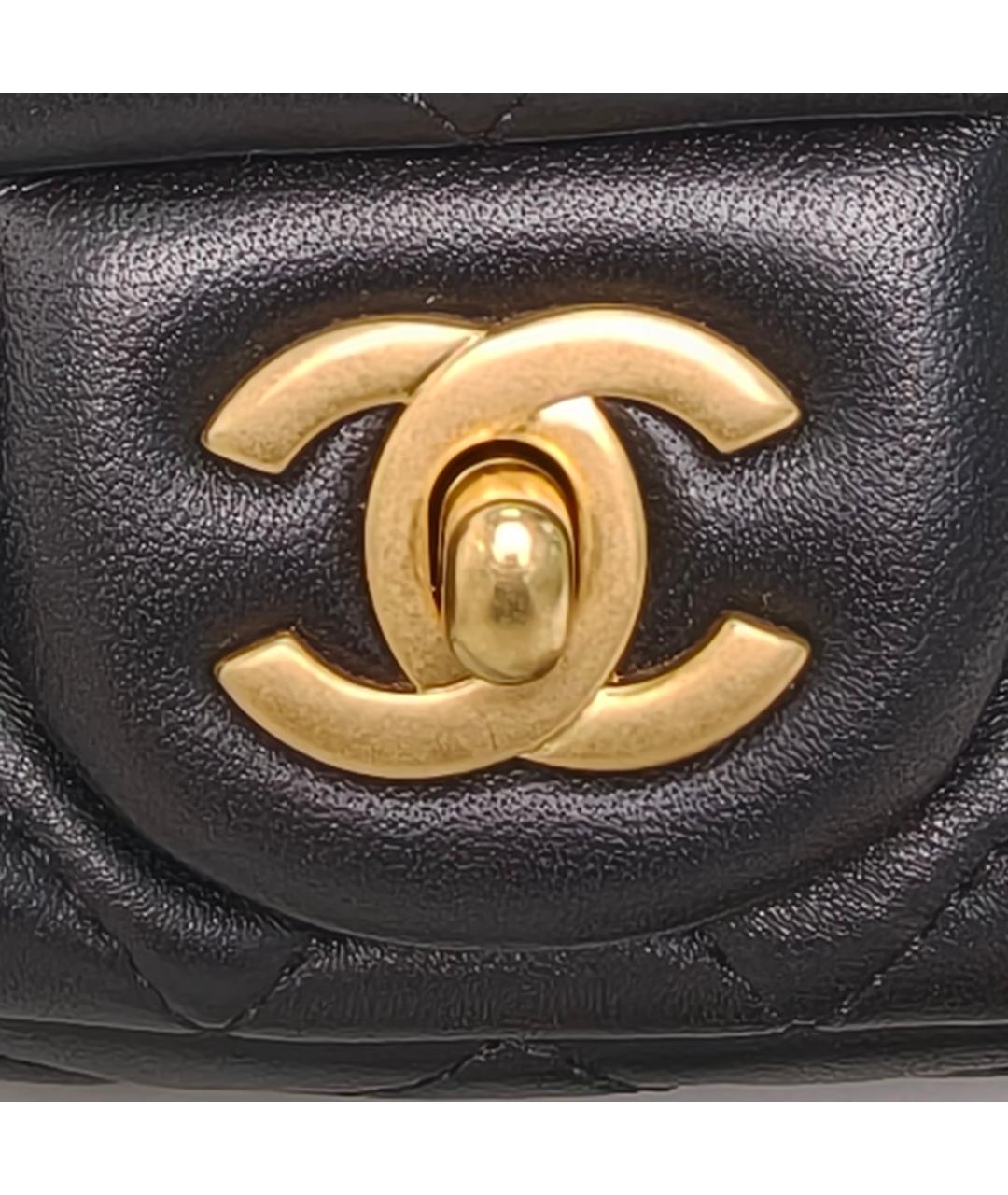 CHANEL Черная кожаная сумка через плечо, фото 7