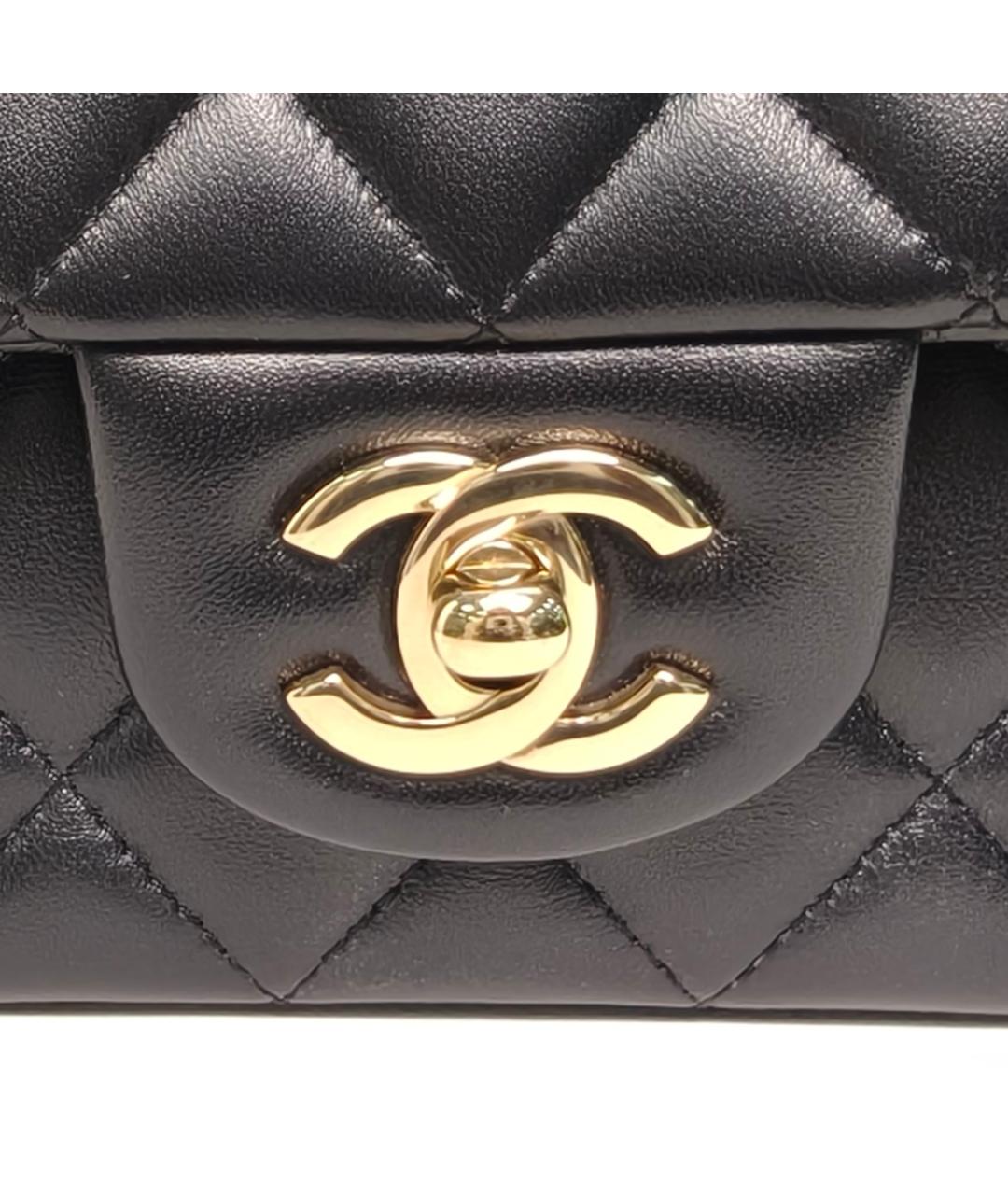 CHANEL Черная кожаная сумка через плечо, фото 7