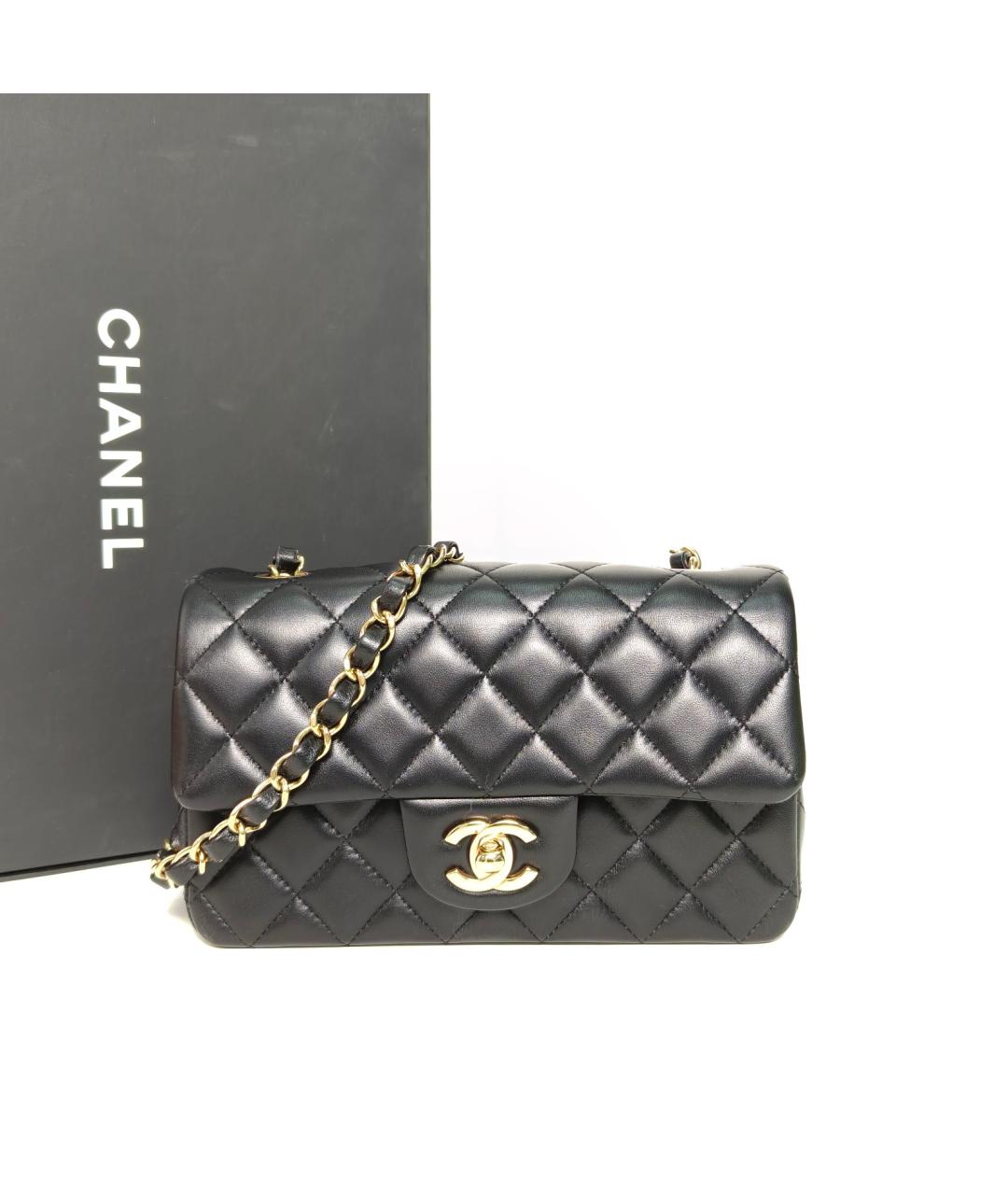 CHANEL Черная кожаная сумка через плечо, фото 9