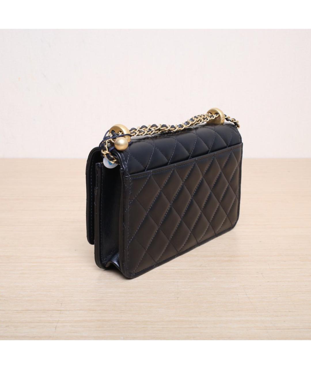 CHANEL Черная кожаная сумка через плечо, фото 6