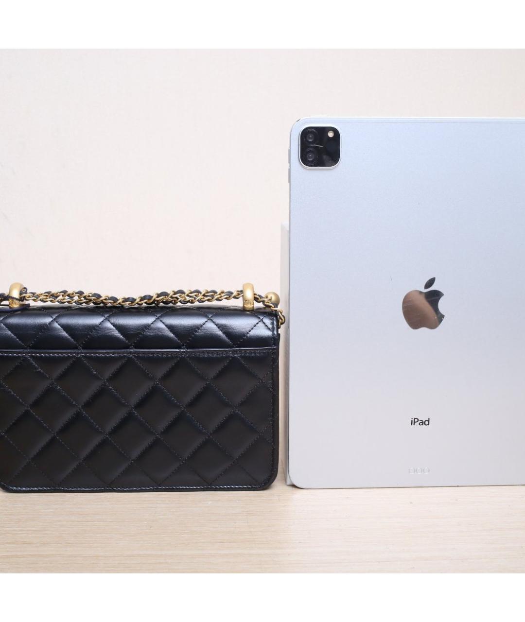 CHANEL Черная кожаная сумка через плечо, фото 7