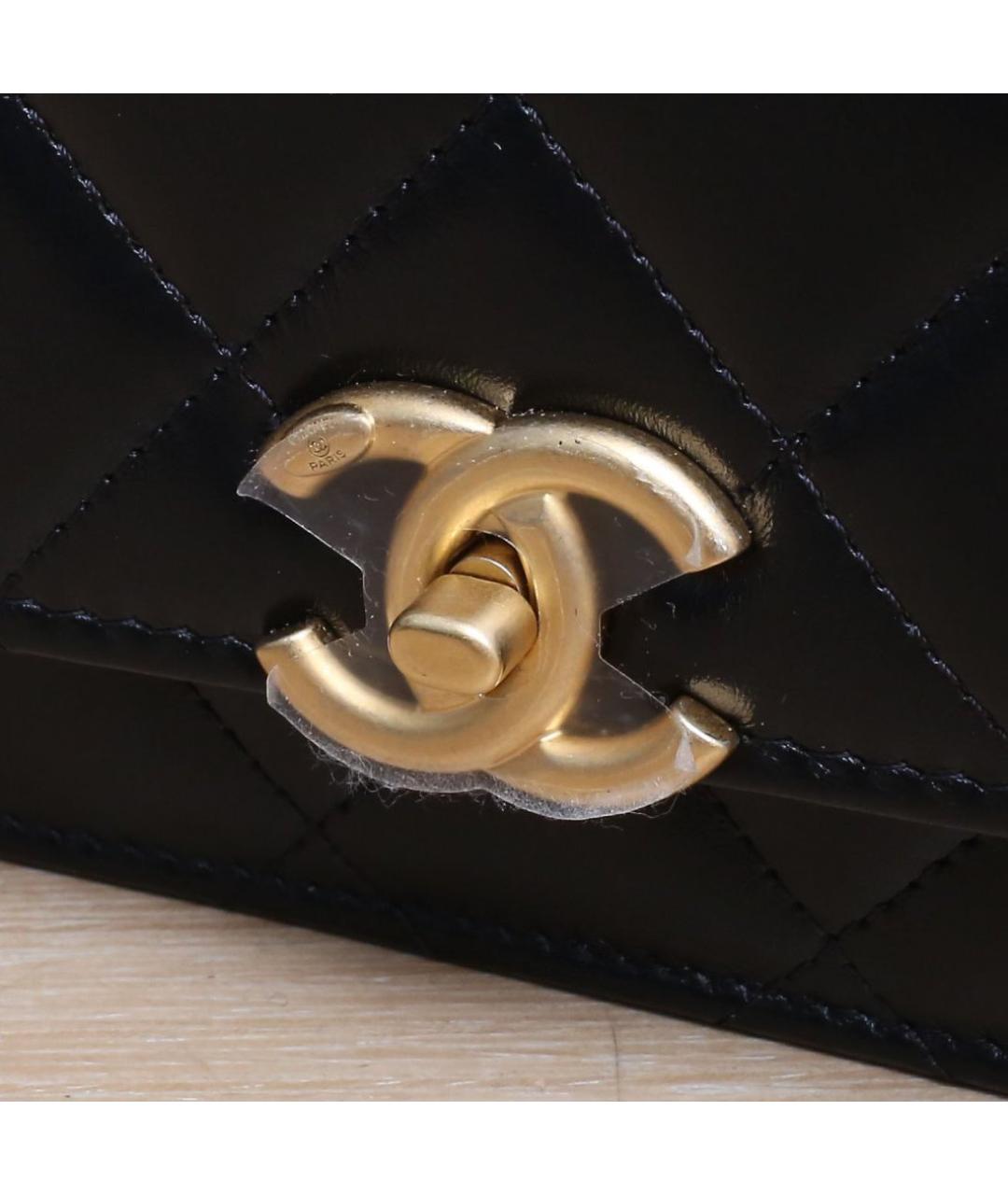 CHANEL Черная кожаная сумка через плечо, фото 8