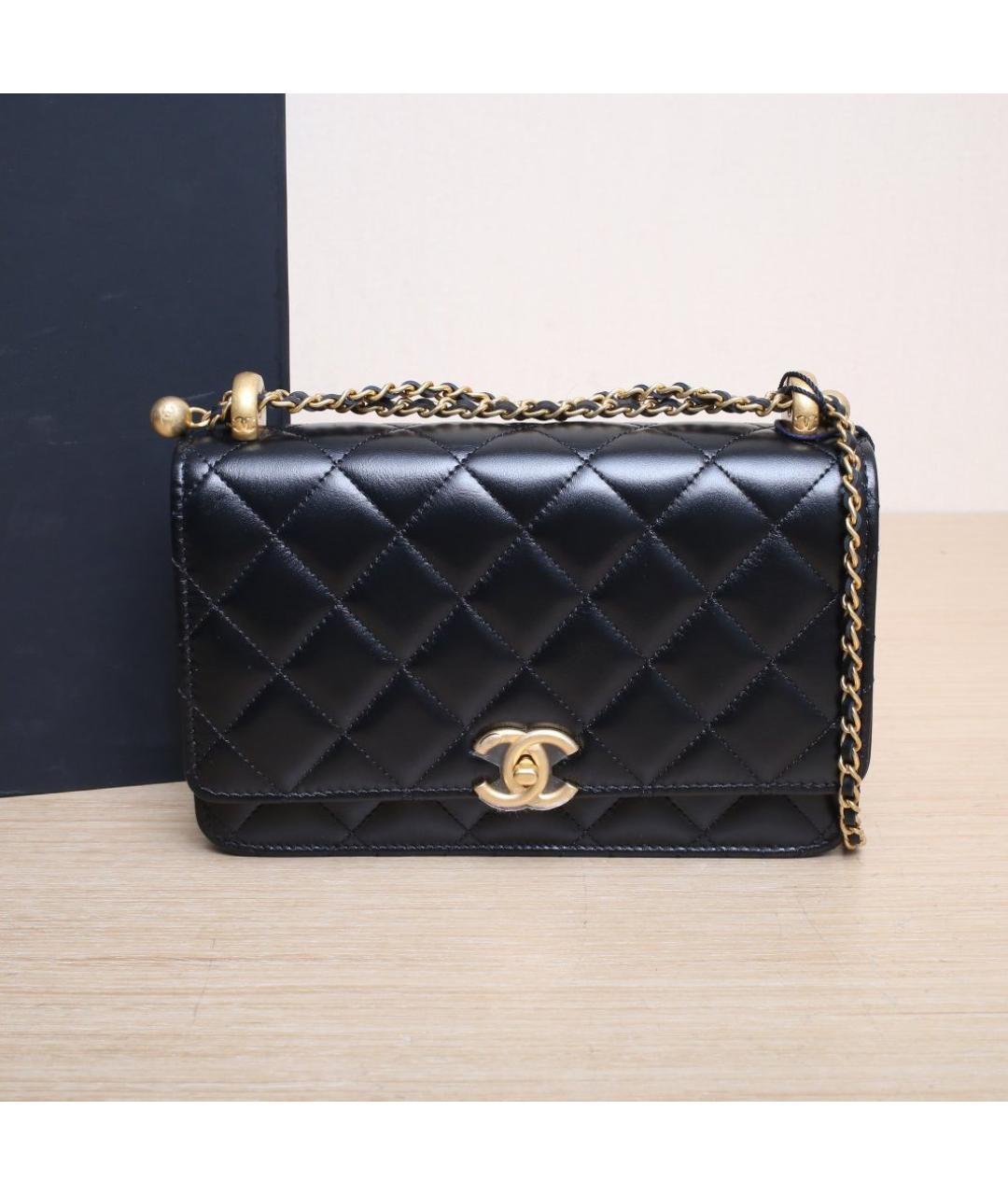 CHANEL Черная кожаная сумка через плечо, фото 2