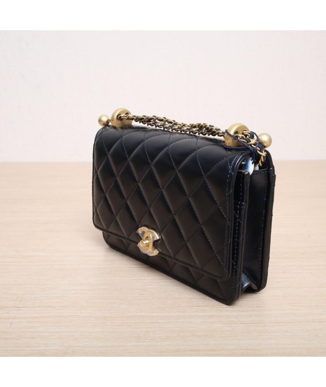 CHANEL Черная кожаная сумка через плечо, фото 4