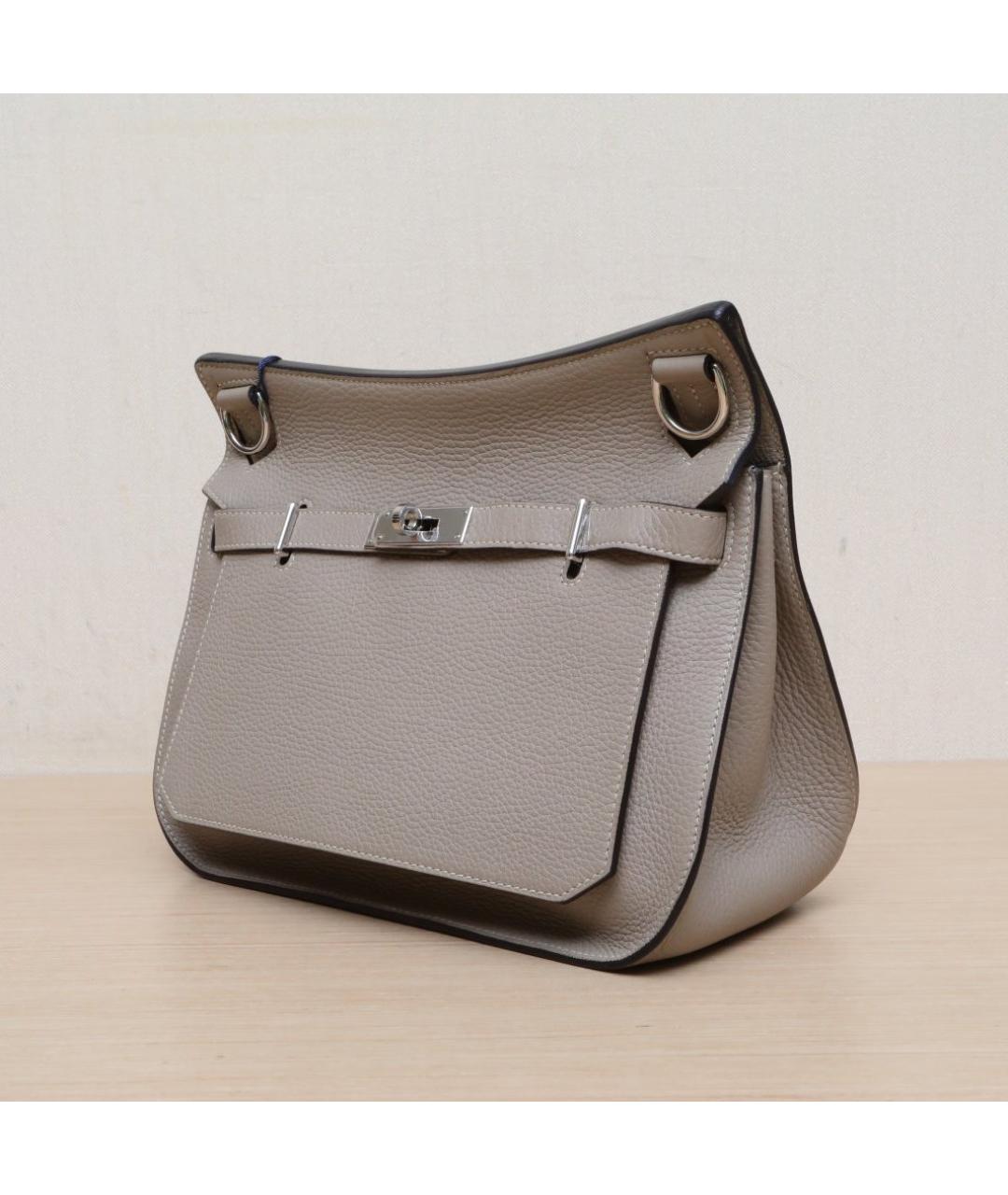 HERMES Серая кожаная сумка через плечо, фото 4