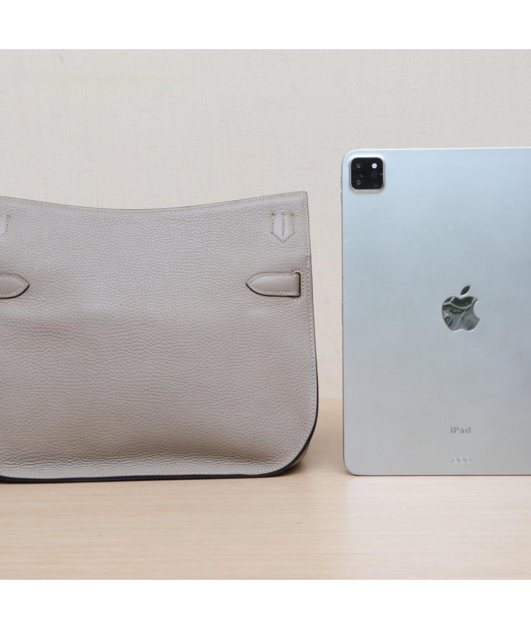 HERMES Серая кожаная сумка через плечо, фото 7