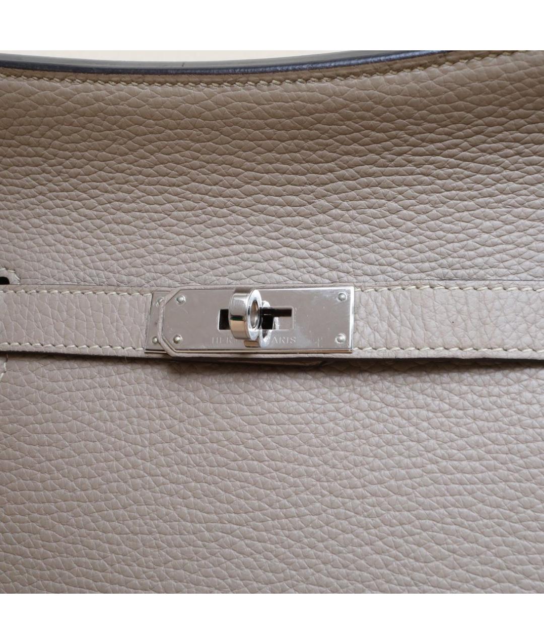 HERMES Серая кожаная сумка через плечо, фото 8