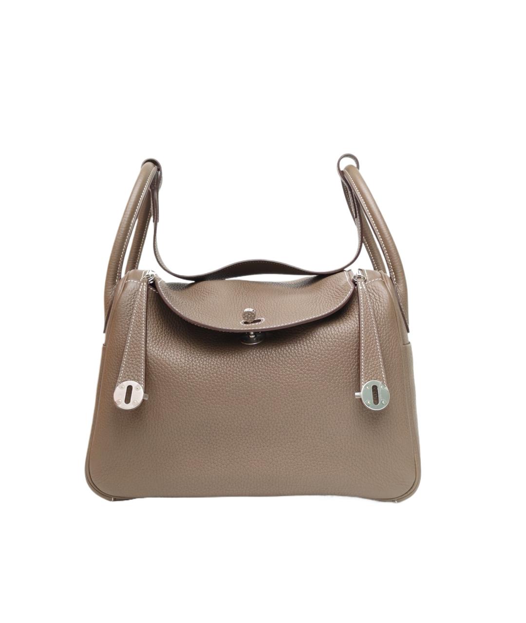 HERMES Серая кожаная сумка через плечо, фото 1