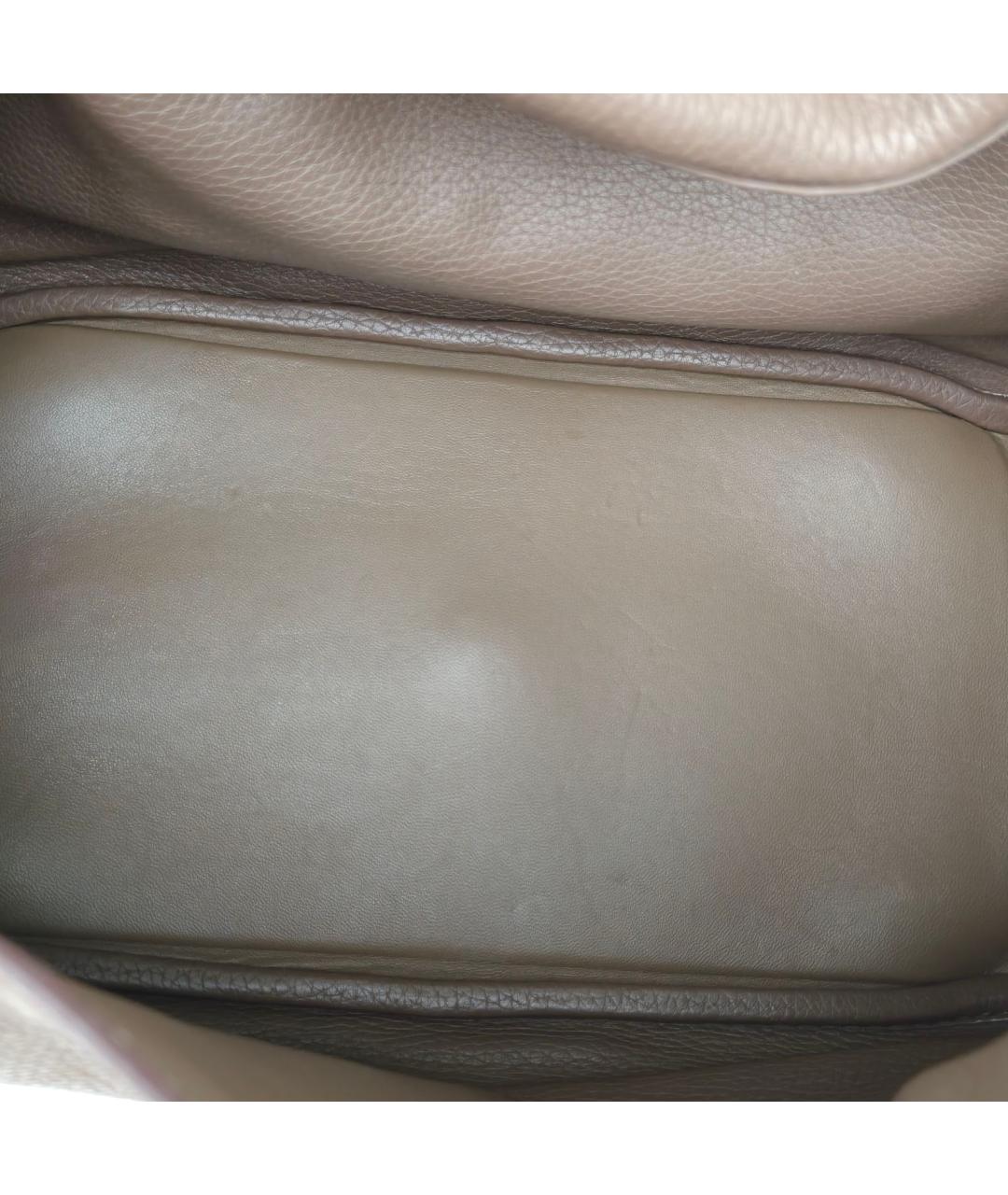 HERMES Серая кожаная сумка через плечо, фото 7