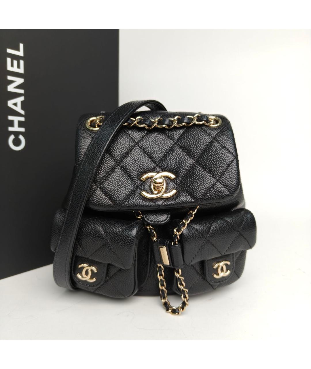 CHANEL Черный кожаный рюкзак, фото 9