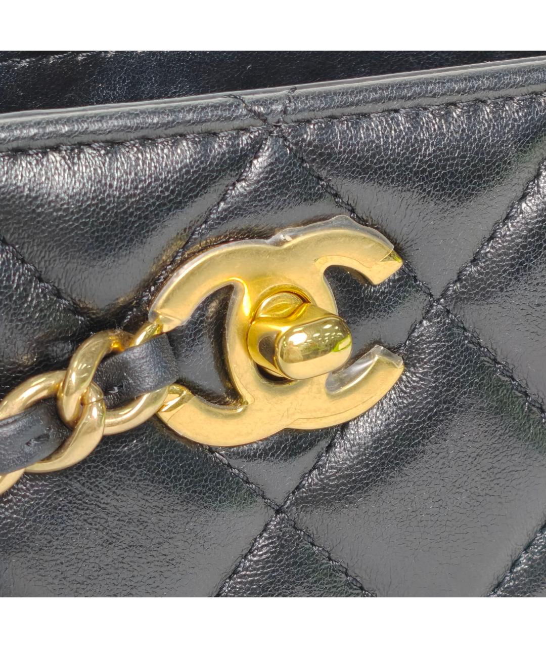 CHANEL Черная кожаная сумка через плечо, фото 7