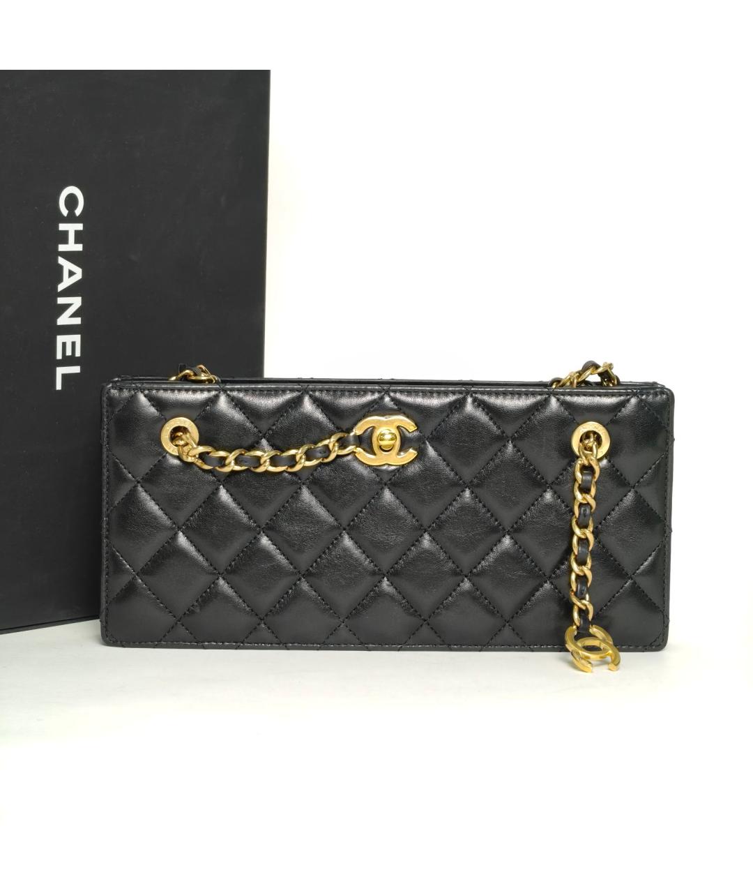 CHANEL Черная кожаная сумка через плечо, фото 9