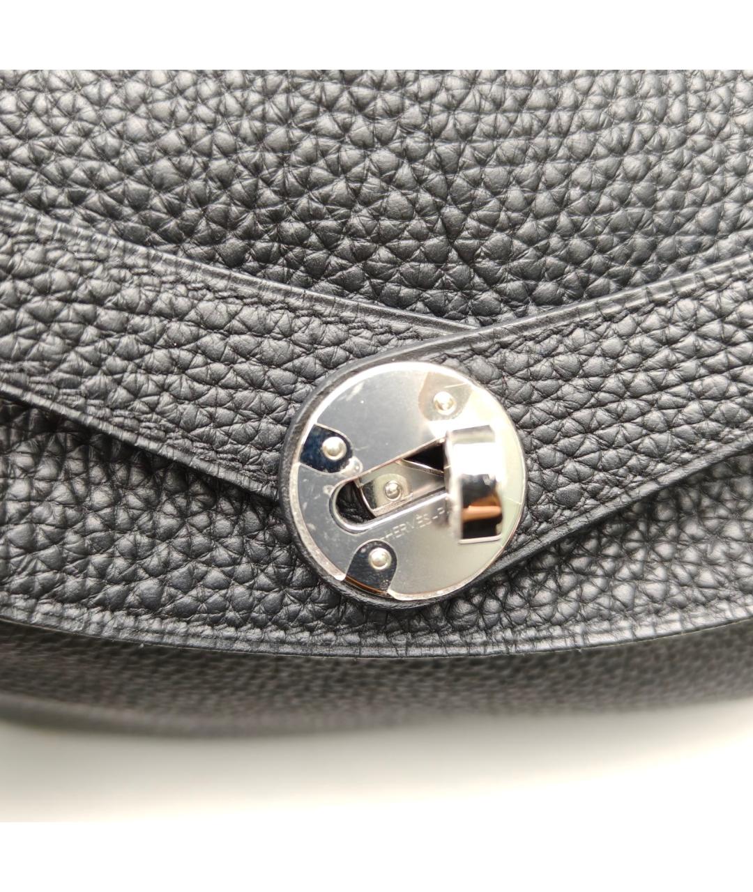 HERMES Черная кожаная сумка через плечо, фото 7