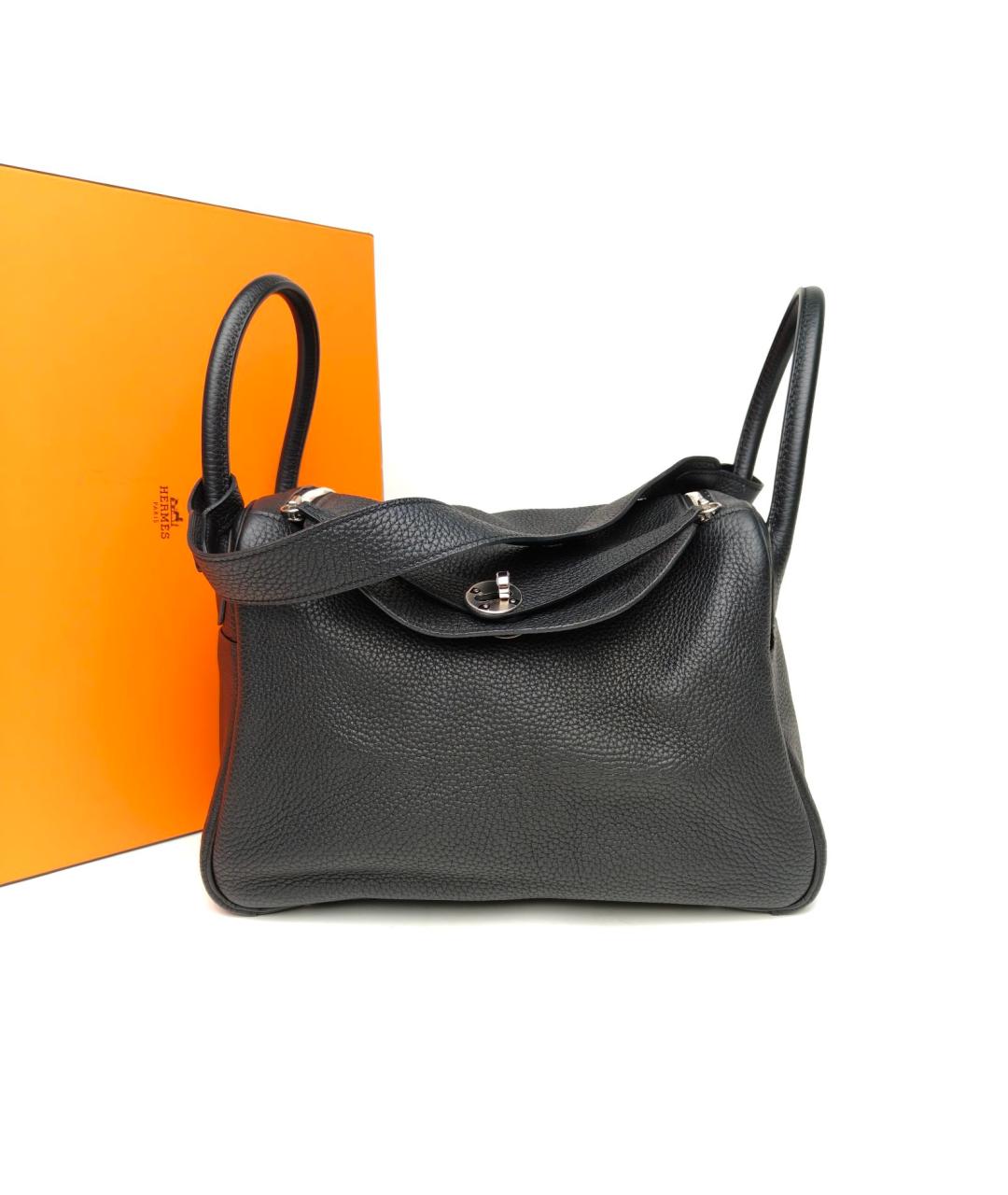 HERMES Черная кожаная сумка через плечо, фото 9