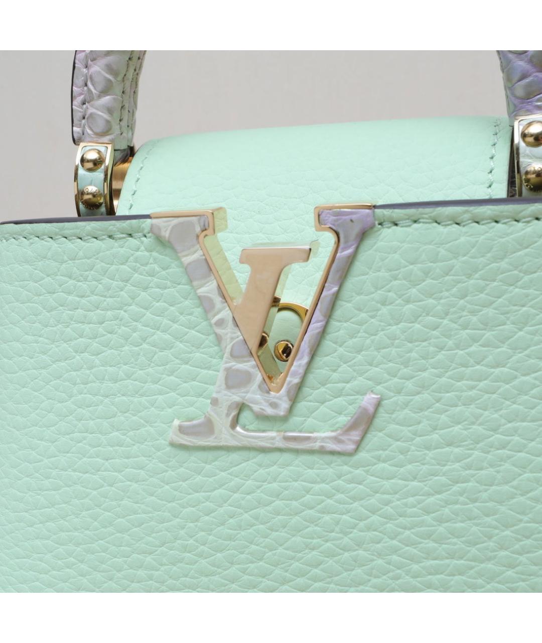 LOUIS VUITTON Салатовая кожаная сумка через плечо, фото 8