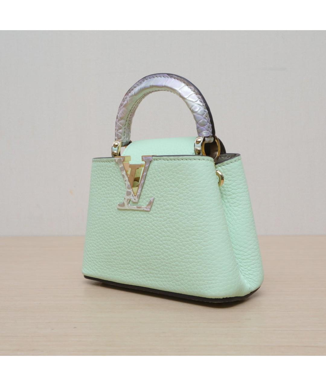 LOUIS VUITTON Салатовая кожаная сумка через плечо, фото 4