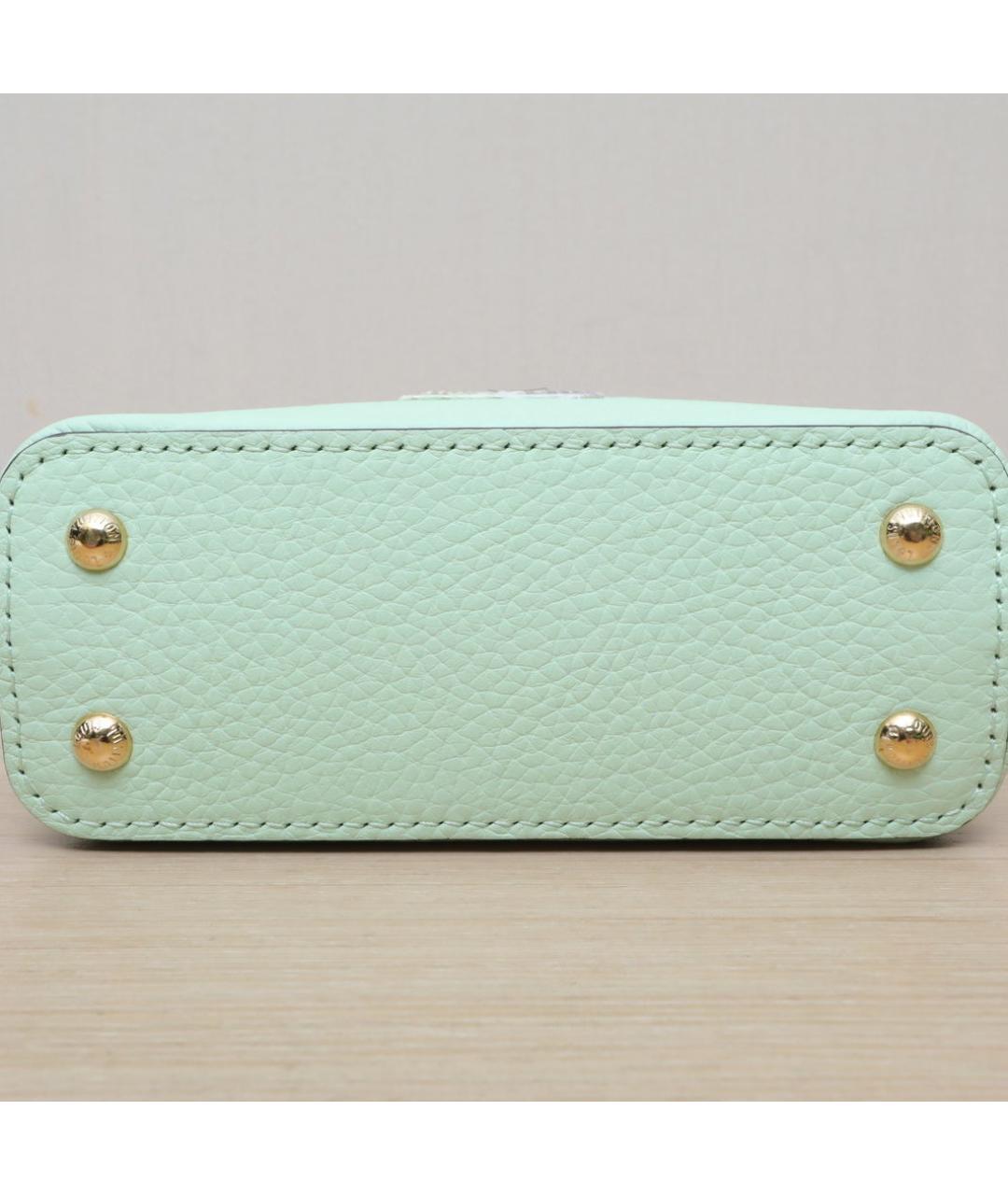 LOUIS VUITTON Салатовая кожаная сумка через плечо, фото 9