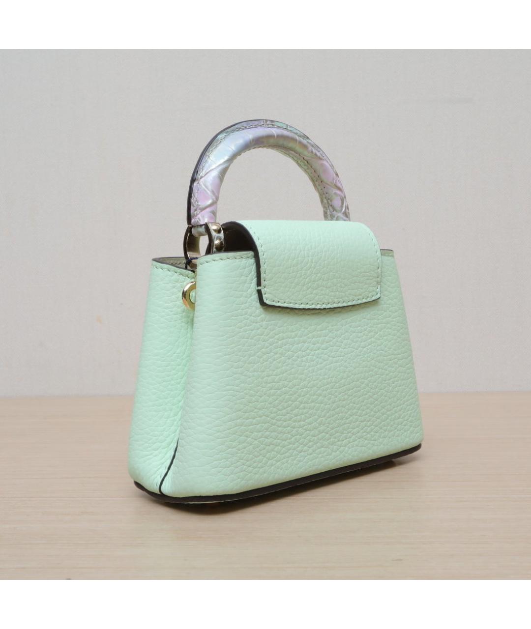 LOUIS VUITTON Салатовая кожаная сумка через плечо, фото 6