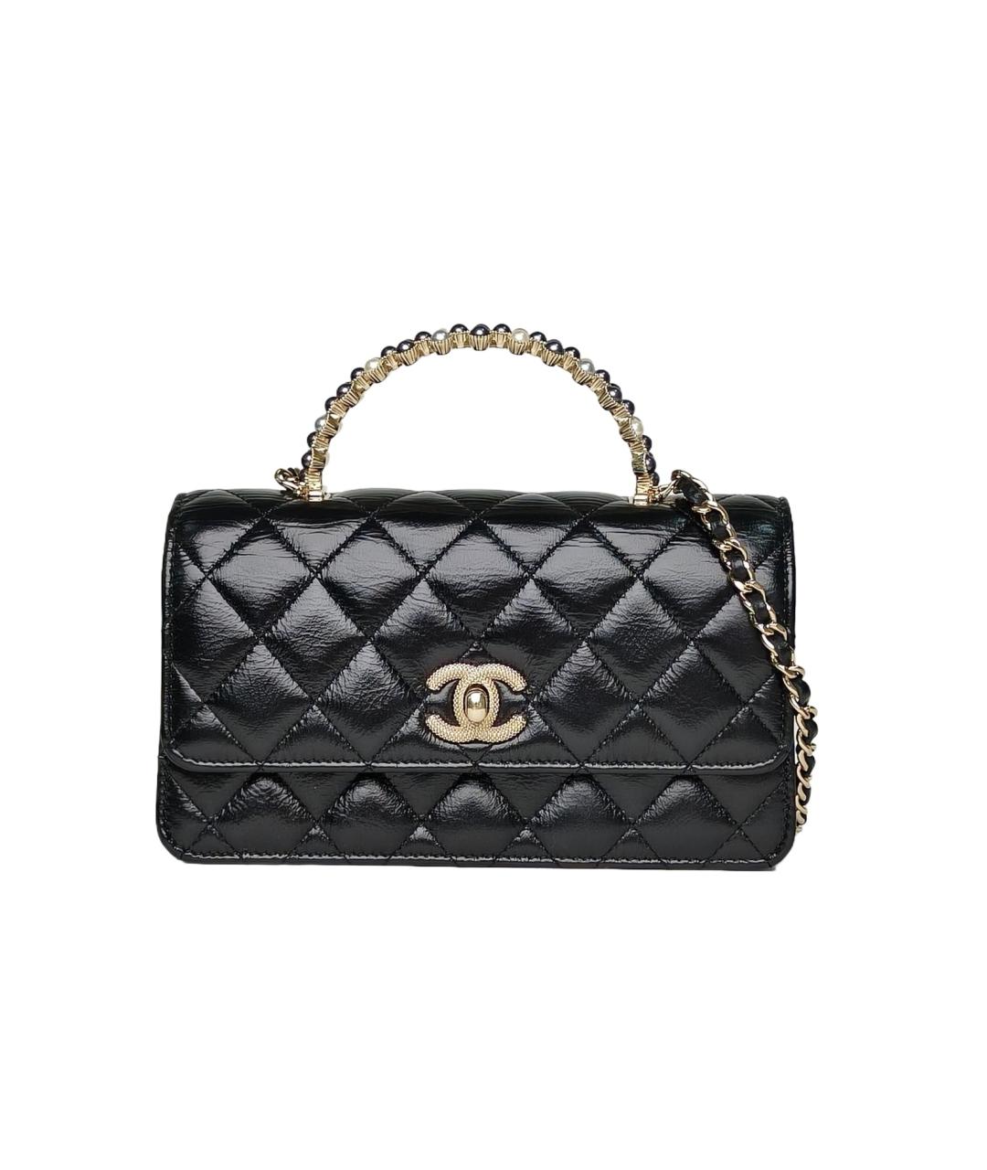 CHANEL Черная кожаная сумка через плечо, фото 1