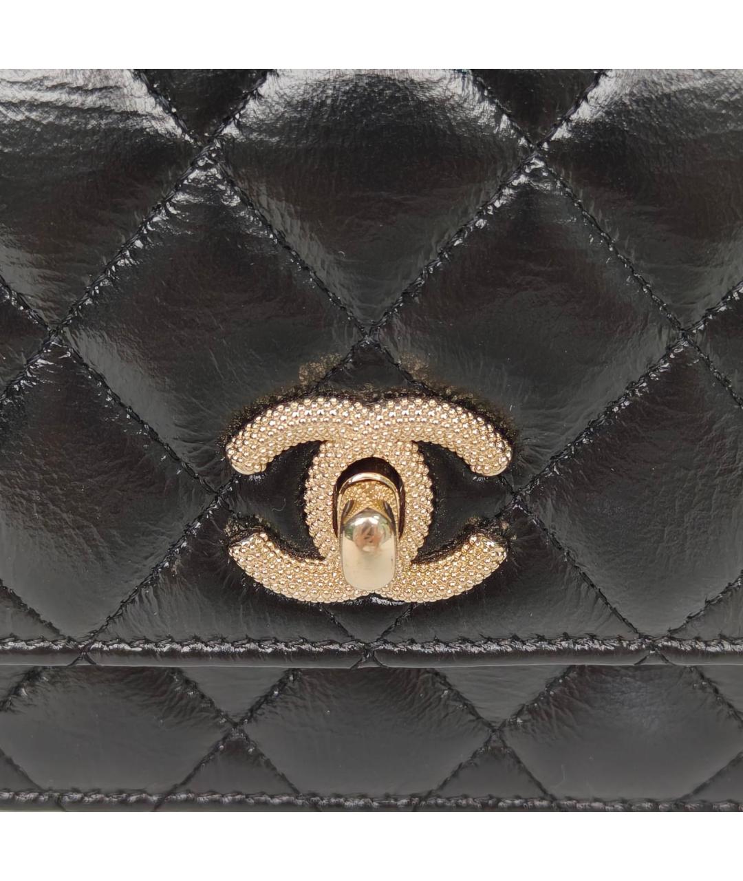 CHANEL Черная кожаная сумка через плечо, фото 7